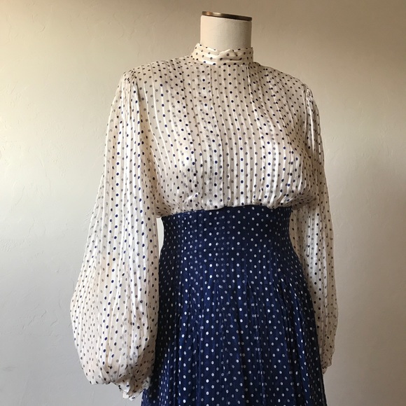 ❤️SOLD❤️PAULINE TRIGERE Silk Billowed Sleeve Dress - Picture 4 of 8